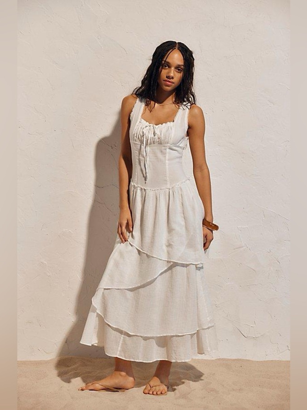 Free People off white ivory in my dreams midi dress